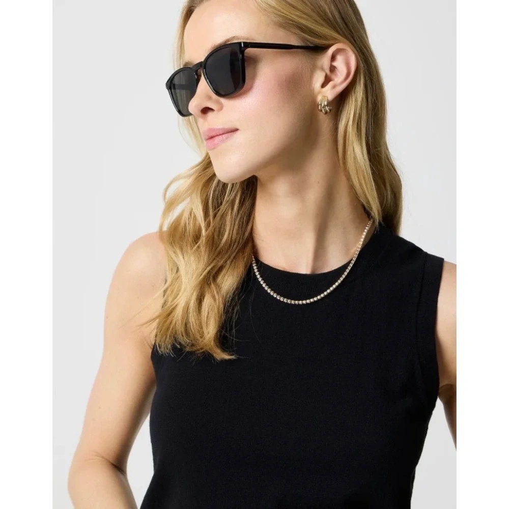 J.Crew Classic Sweater Shell Tank Top Black 2X NWT 100% Cotton BO375 Sleeveless